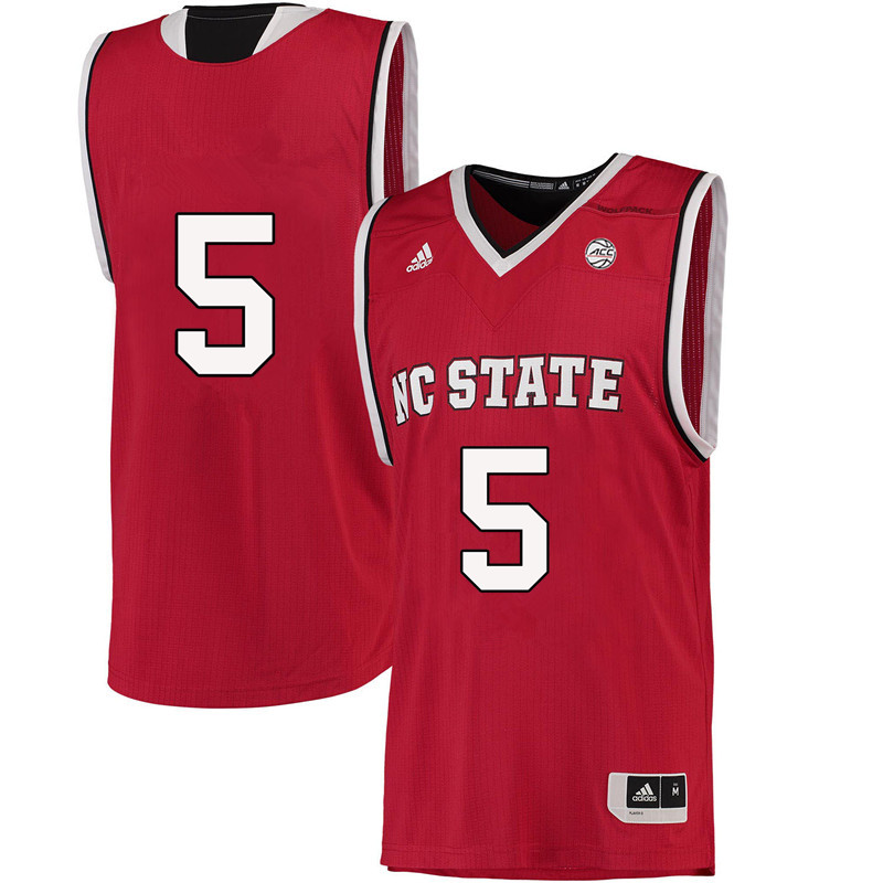 Men #5 Darius Hicks NC State Wolfpack College Basketball Jerseys-Red - Click Image to Close
